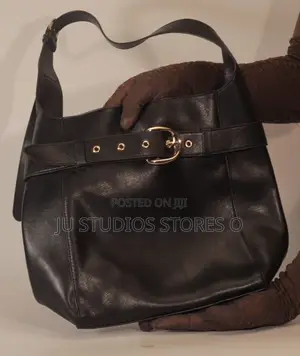 H M Black Buckle Belted Bag