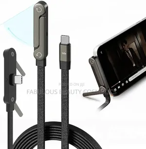 2in1 240W Fast Charging Cable 5 FT With Phone Stand