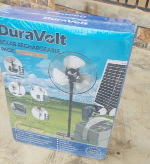 DuraVolt Solar Rechargeable Pack + 12" DC Fan Power Cooling Solution