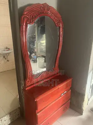 Wooden Dresser+ornate Mirror