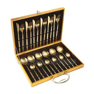 24-Piece Gold Stainless Steel Cutlery Set