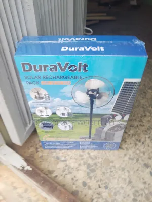 Duravolt Solar Rechargeable Pack With 12" DC Fan + 15W Solar Panel