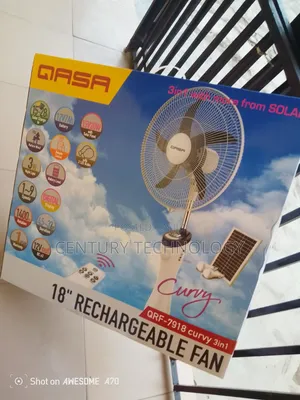 Qasa 18 Inch Plus Solar Rechargeable Fan Heavy Duty and Durable