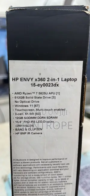 New Laptop HP Envy x360 12GB AMD Ryzen 7 SSD 512GB
