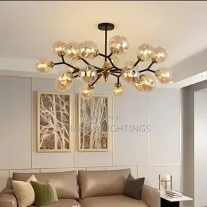 Designer's High-End Colored Glass Magic Bean Chandelier