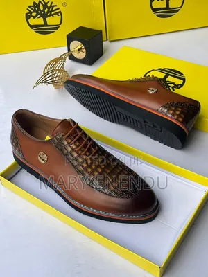 Men's Premium Brown Crocodile Pattern Lace Up Shoes