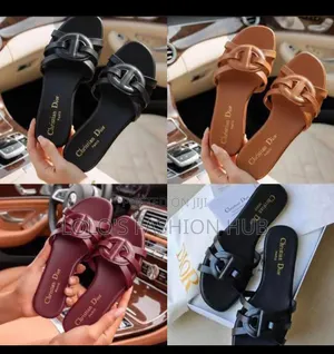 Women’s Luxury Buckle Strap Flat Slides