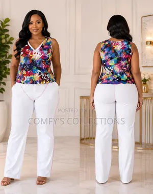 Elegant Sleeveless Top Trouser Set