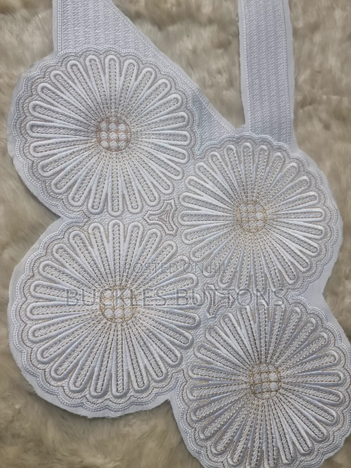 White Agbada Monogram Design