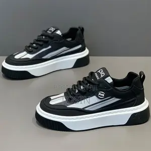Premium Black White Men’s Sneakers – Stylish Comfortable