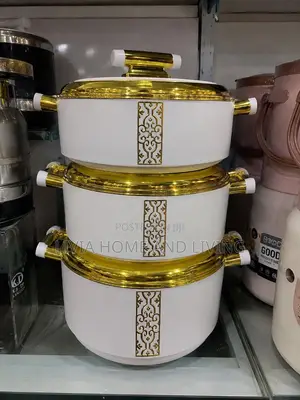 White and Gold Insulated Flask Set