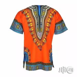 African Print Traditional Danshiki - Orange