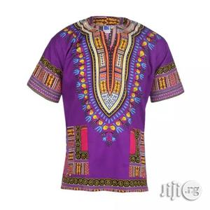 African Print Traditional Danshiki - Purple