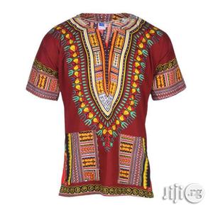 African Print Traditional Danshiki - Brown