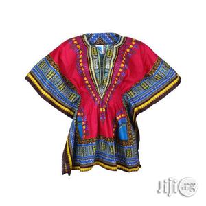 African Print Traditional Danshiki for Her - Wine Yellow