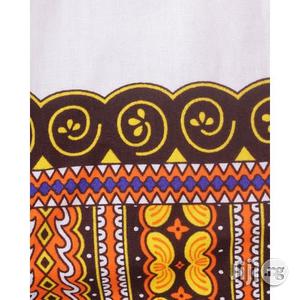 African Print Traditional Danshiki for Her - White Brown