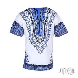 African Print Traditional Danshiki - White