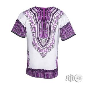 African Print Traditional Danshiki - White