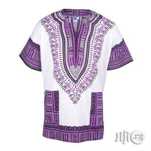 African Print Traditional Danshiki - White