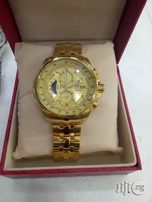 Men's Casio Edifice Series Gents Chain Wrist Watch - Gold