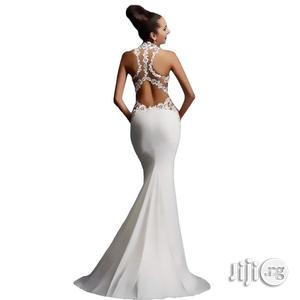 White Explosion Evening Dress Applique