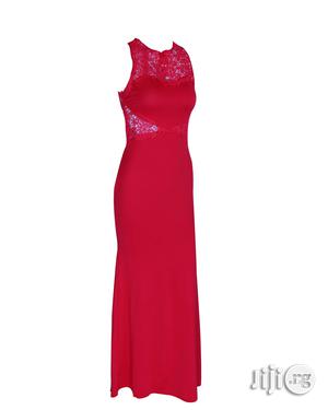 Red Explosion Evening Dress Applique Exotic Dress