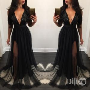 Sequins Stitching Chiffon Dress Deep V Strap Sexy Evening Dress
