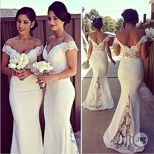 Women's Dress Long Bridesmaid Lace Trailing Evening Dress