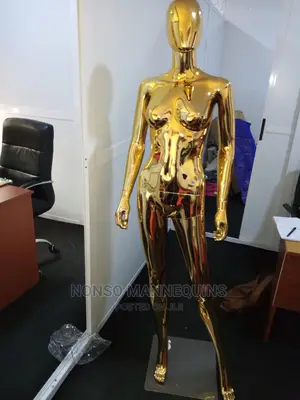 Shinny Gold Chrome Female Leg Pose Display Mannequin