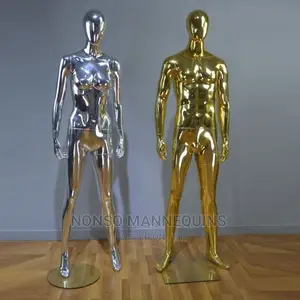 Mirror Gold And Silver Chrome Mannequins Male And Female
