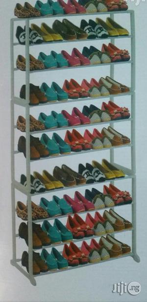 Plastic White Shoe Rack 10 Layers