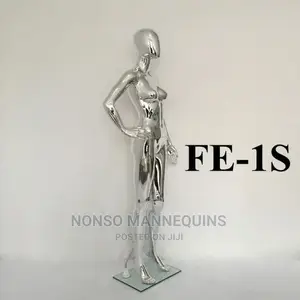 Female and Male Chrome Silver Display Mannequin