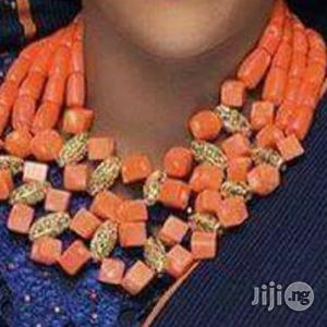 Broken Coral Bead With Real Accessory