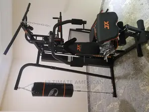 Home Gym With Punching Bag and Sit-Up Bench