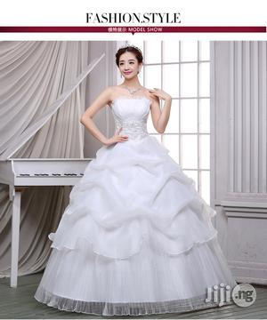 White Strap Tube Top New Studio Simple Organza Wedding Dress