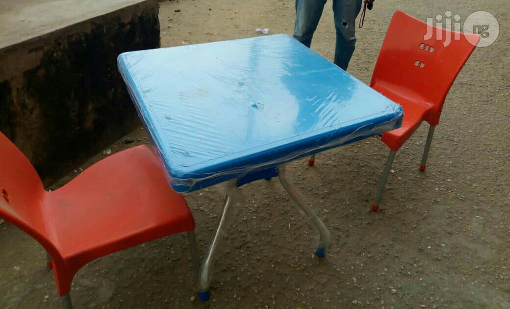 Plastic Table With Iron Legs