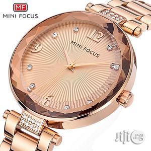 Minifocus Top Luxury Quartz Rose Gold Watch Gift for Famale