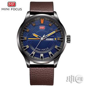Minifocus Watches Big Dial Waterproof Blue Men Watch