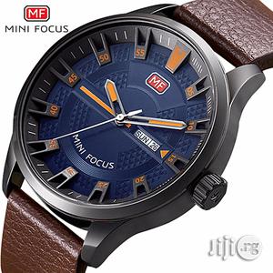 Minifocus Watches Big Dial Waterproof Blue Men Watch