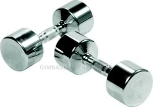 Pair Of 9kg Chrome Dumbbell Steel