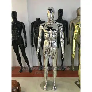 Chrome Silver Colour Muscle Man Mannequin