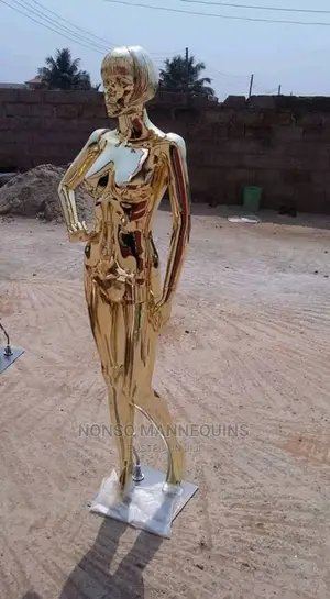 P45 Face Female Gold Chrome and Silver Male Mannequin
