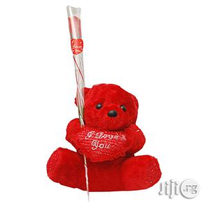 Valentine Combo (Teddy Bear And Rose Flower)