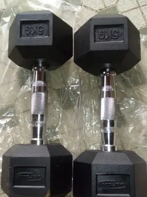 Pair of 5kg Hexagonal Dumbbell