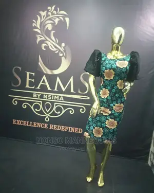 Big and Medium Breast Gold Chrome Female Display Mannequin
