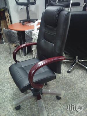 Executive Leather Wooden Office Chair