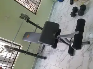Semi Commercial Weight Bench With 50kg Barbell