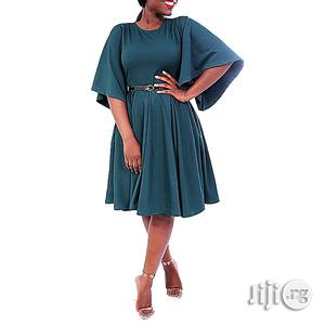 Skater Dress With Pocket - Green