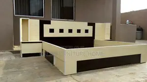 6ft X 6ft Bed Frame (Cream Color and Black)