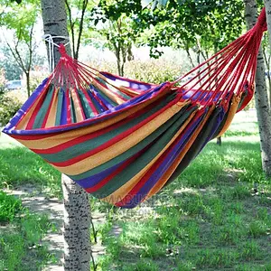 Outdoor Canvas Hammock Bed + Carrier Bag - Multicolour